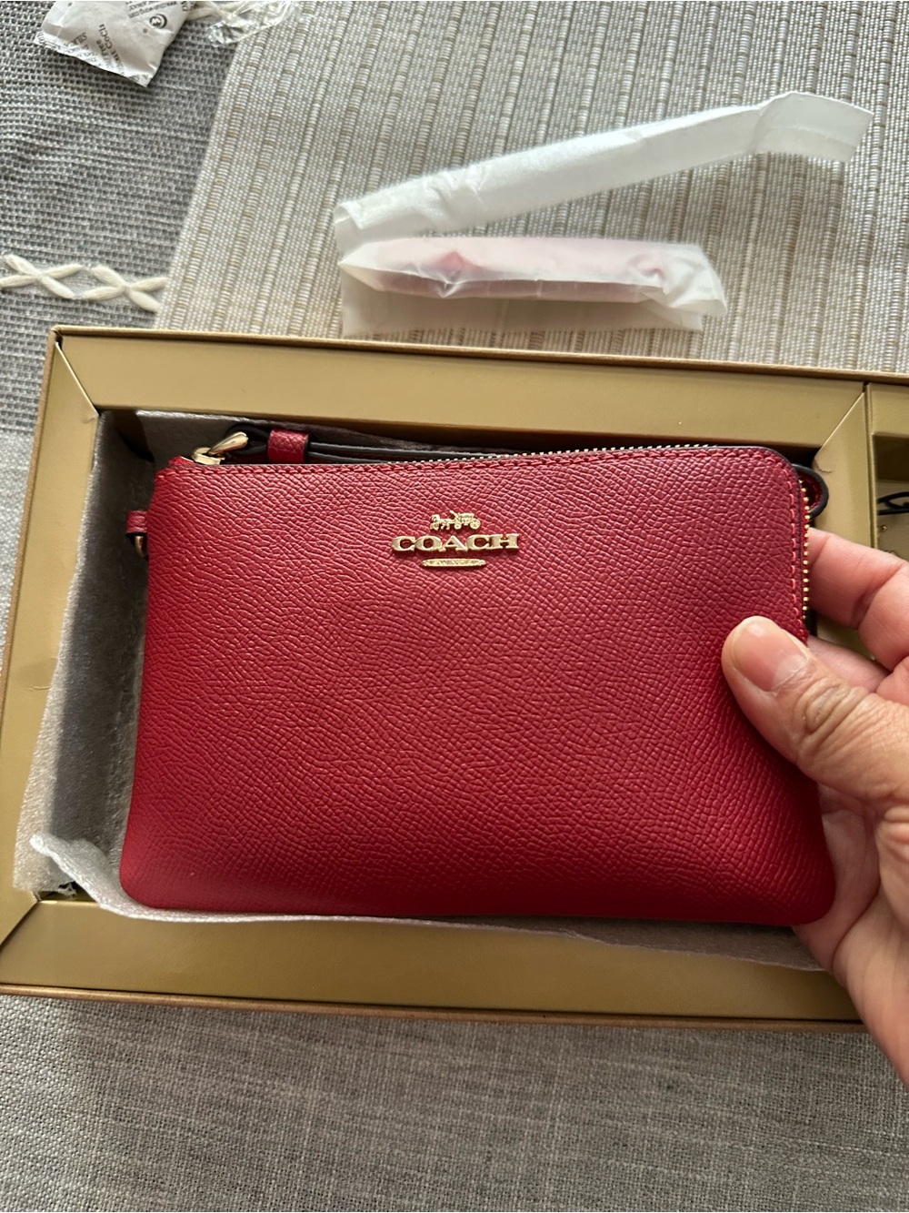 Coach Boxed Small Wristlet Wallet with charms